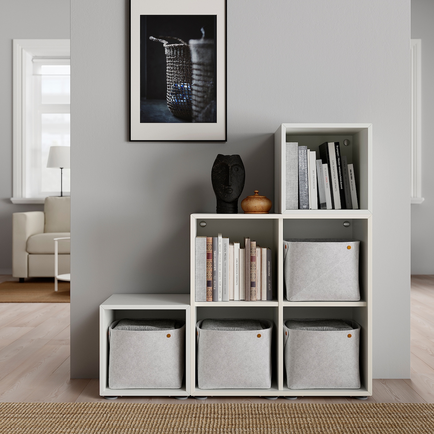 Фото ЭКЕТ Комбинация для хранения на ножках белый