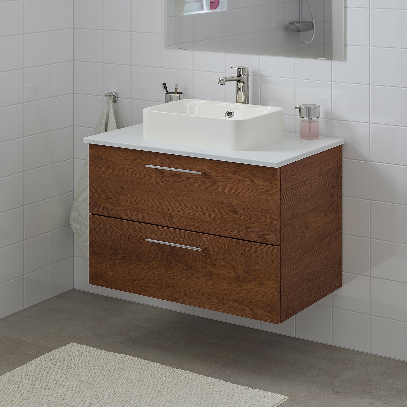 Фото ГОДМОРГОН/ТОЛКЕН / ХОРВИК Кабинет столешница + раковина 17 3/4x12 2/8 дюйма