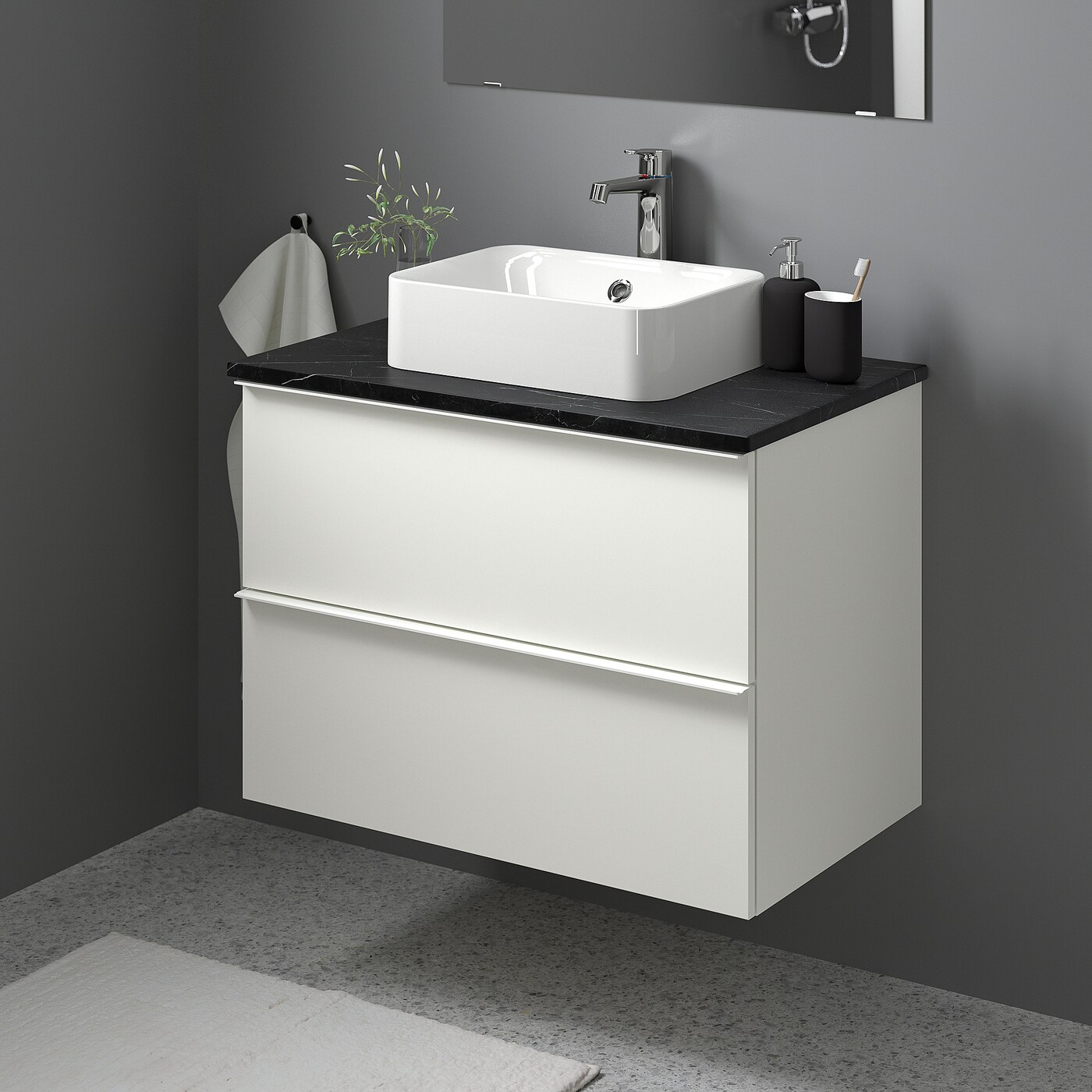 Фото ГОДМОРГОН/ТОЛКЕН / ХОРВИК Кабинет столешница + раковина 17 3/4x12 2/8 дюйма