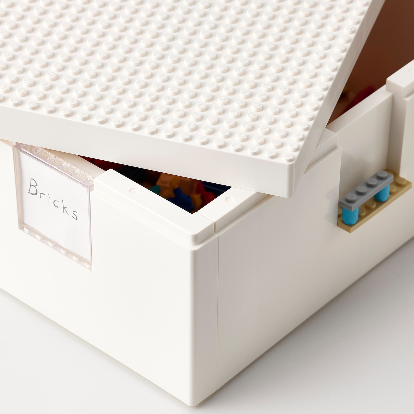 Фото БЮГГЛЕК Коробка LEGO® с крышкой белый