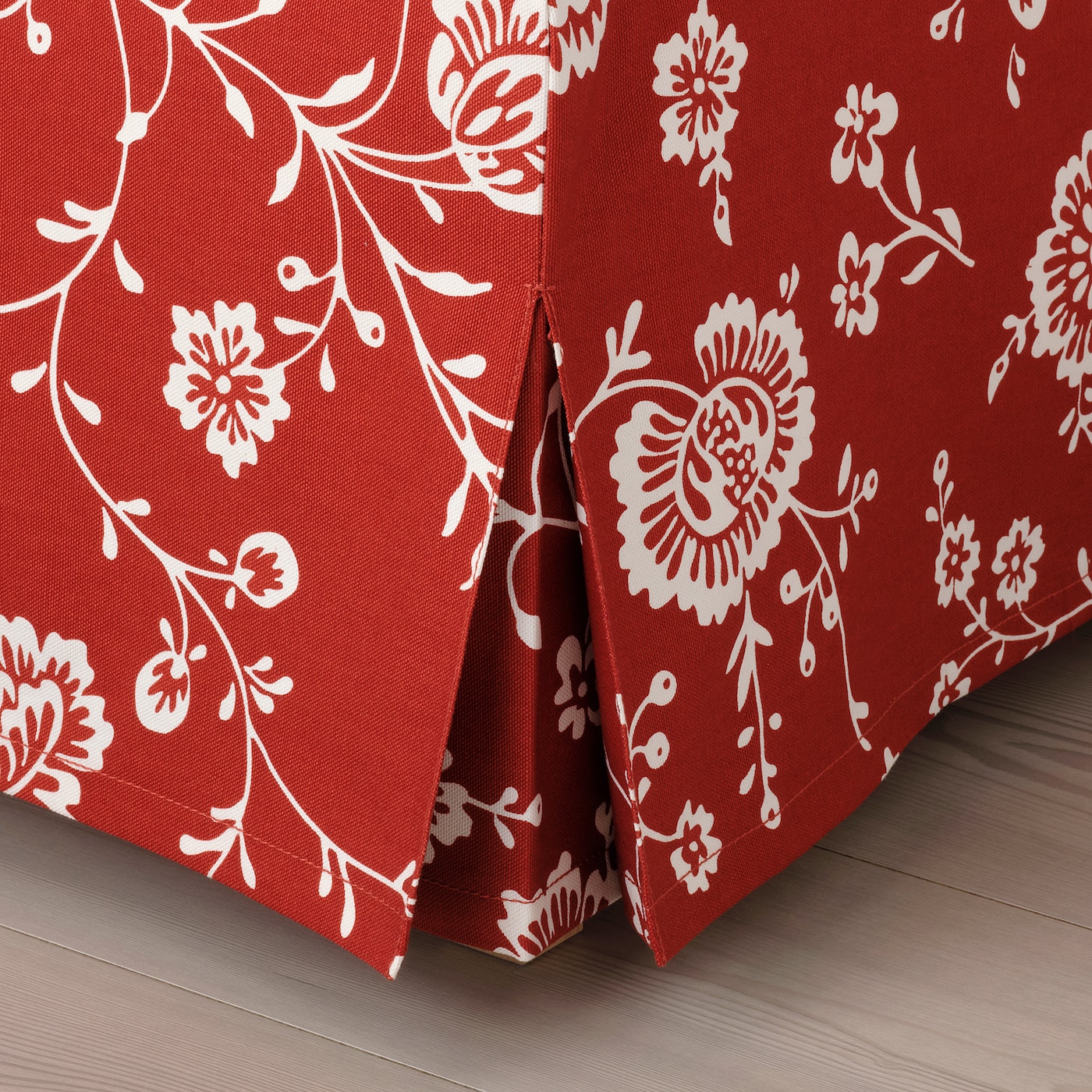 Фото УПЛАНД Чехол на пуфик с местом для хранения Вирестад красный/белый