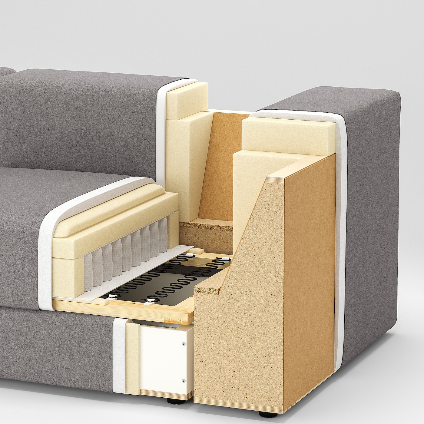 Фото ЯТТЕБО 2,5-местный модный диван с шезлонгом левый/Самсала темно-желто-зеленый