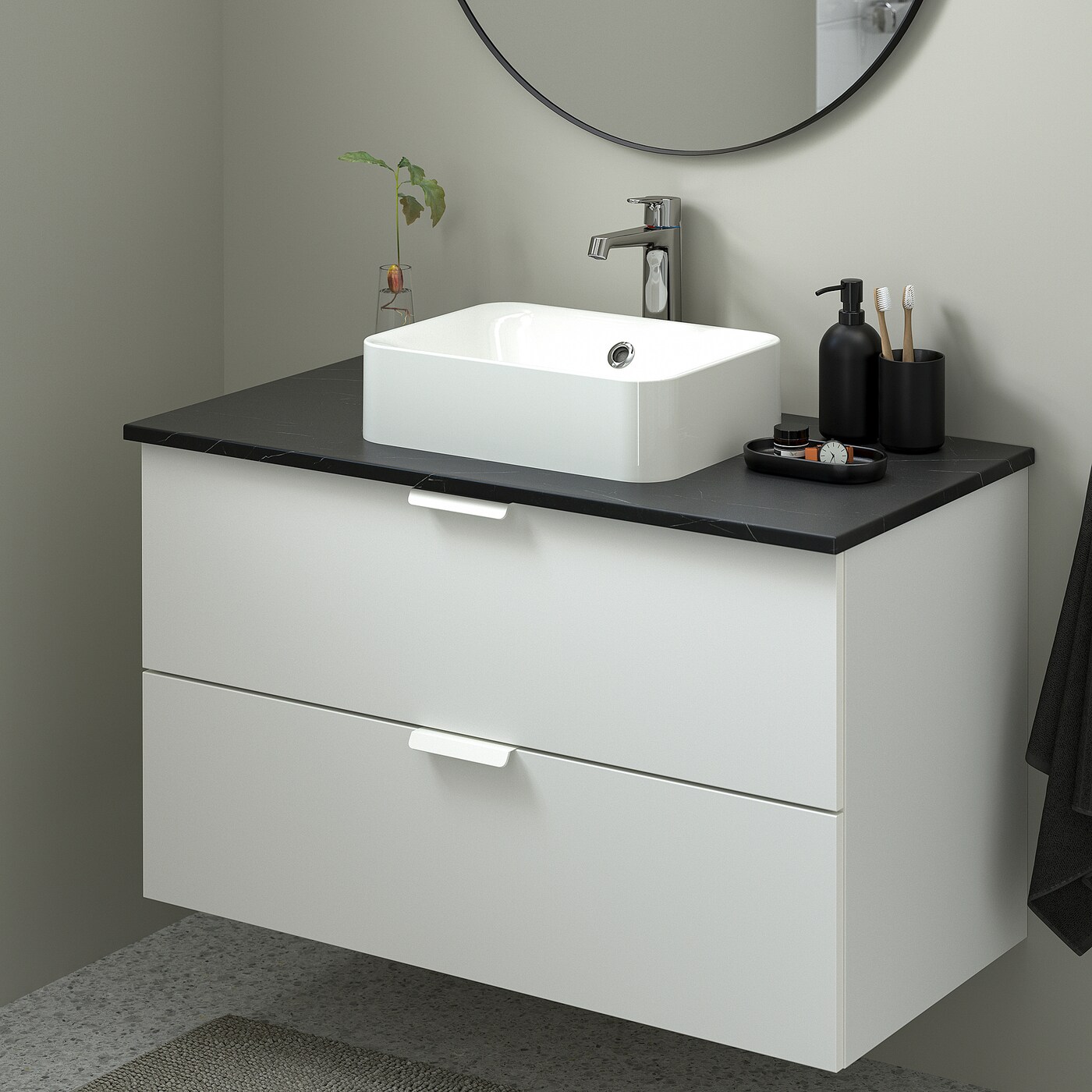 Фото ГОДМОРГОН/ТОЛКЕН / ХОРВИК Кабинет столешница + раковина 17 3/4x12 2/8 дюйма