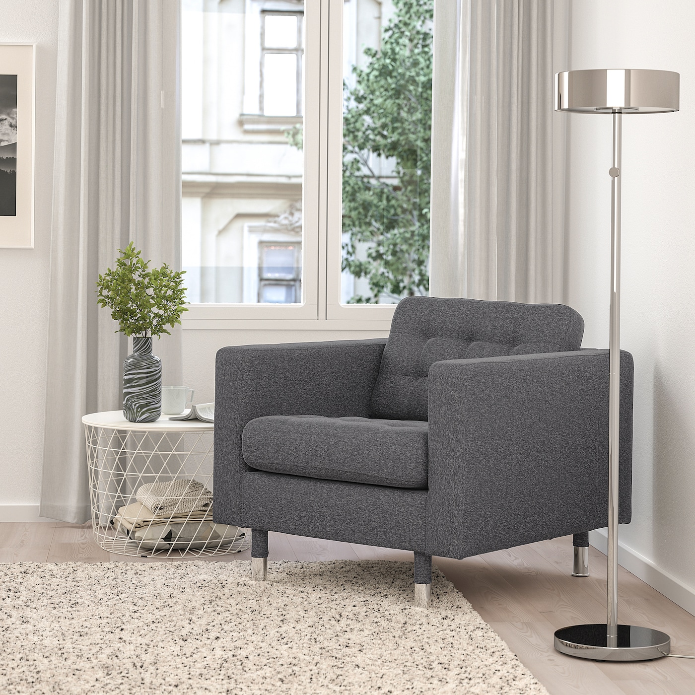 Фото МОРАБО Кресло Gunnared темно-серый/металл