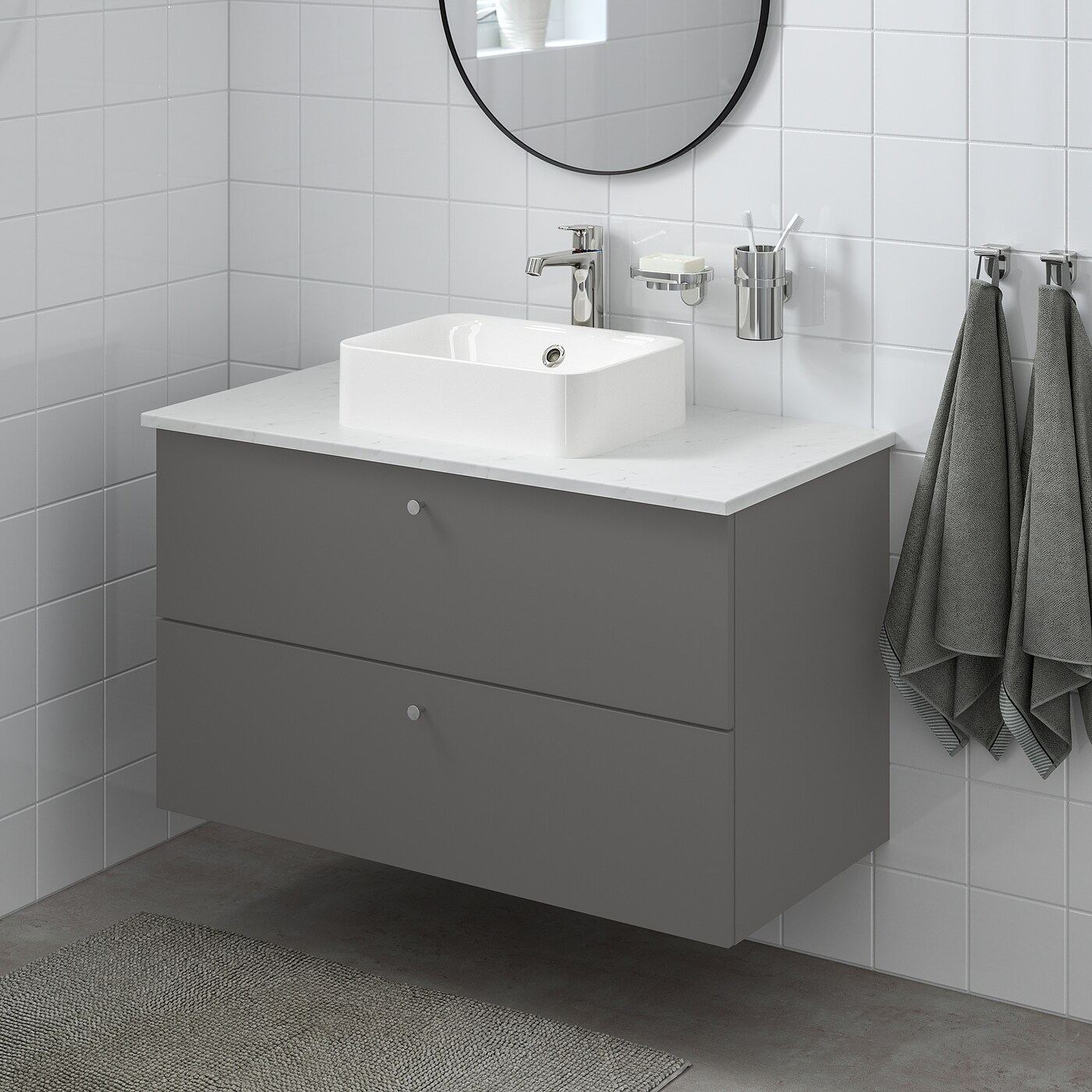 Фото ГОДМОРГОН/ТОЛКЕН / ХОРВИК Кабинет столешница + раковина 17 3/4x12 2/8 дюйма