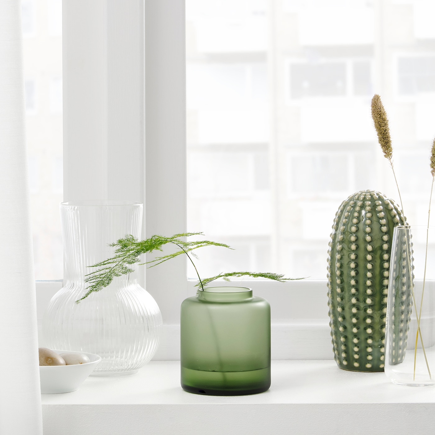 Фото КОНСТФУЛ Ваза матовое стекло/зеленый
