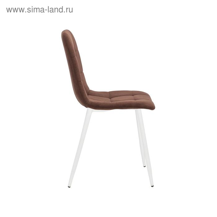 Фото Стул Leset Скай, металл белый/велюр ultra chocolate шоколад