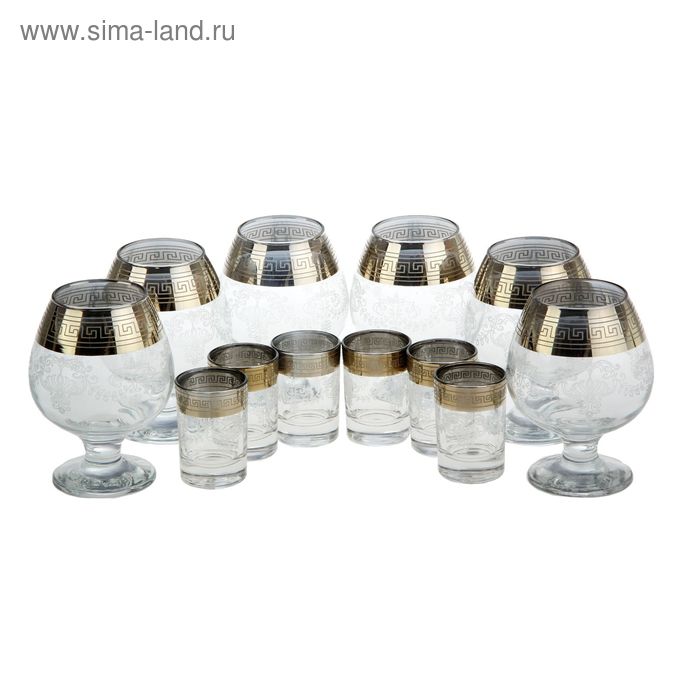 Фото Мини-бар 12 предметов коньяк, гравировка, белый 350/50 мл