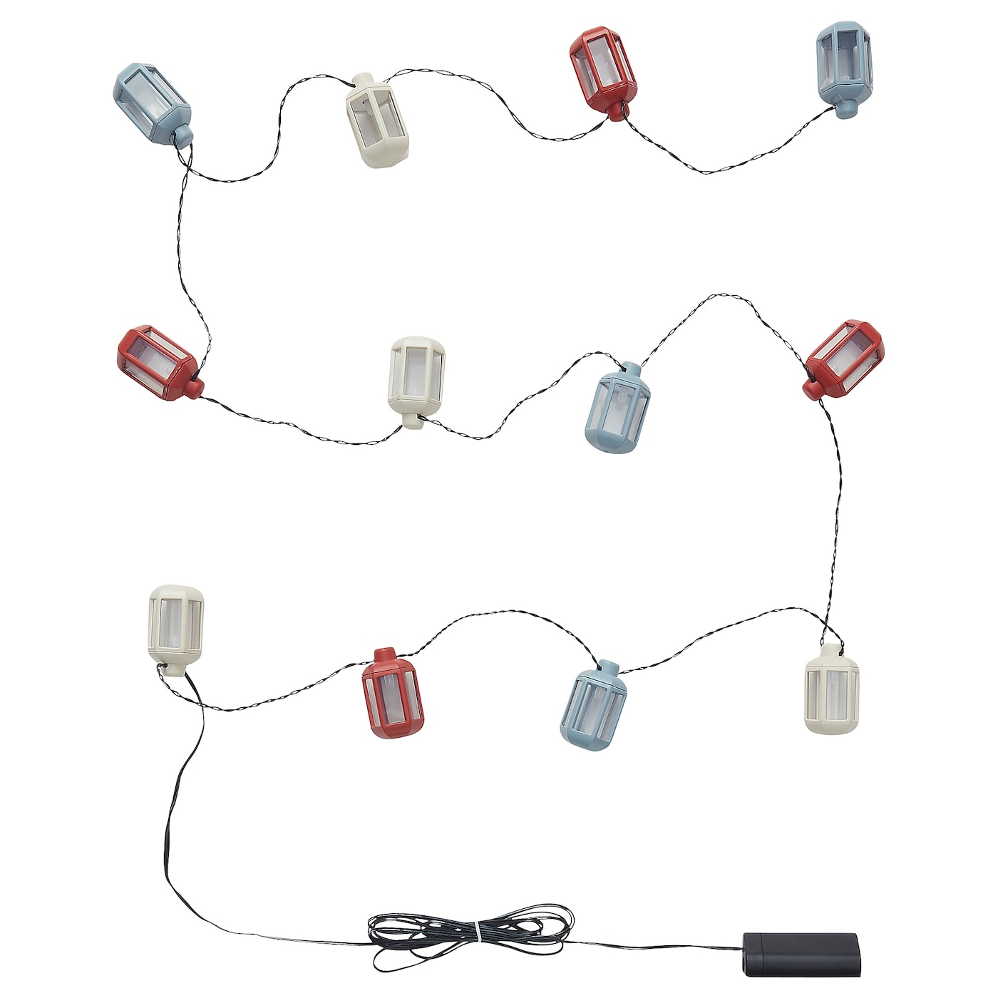 Фото СОММАРЛОНКЕ, Светодиодная гирлянда из 12 лампочек., на батарейках для наружного применения/фонарь многоцветный