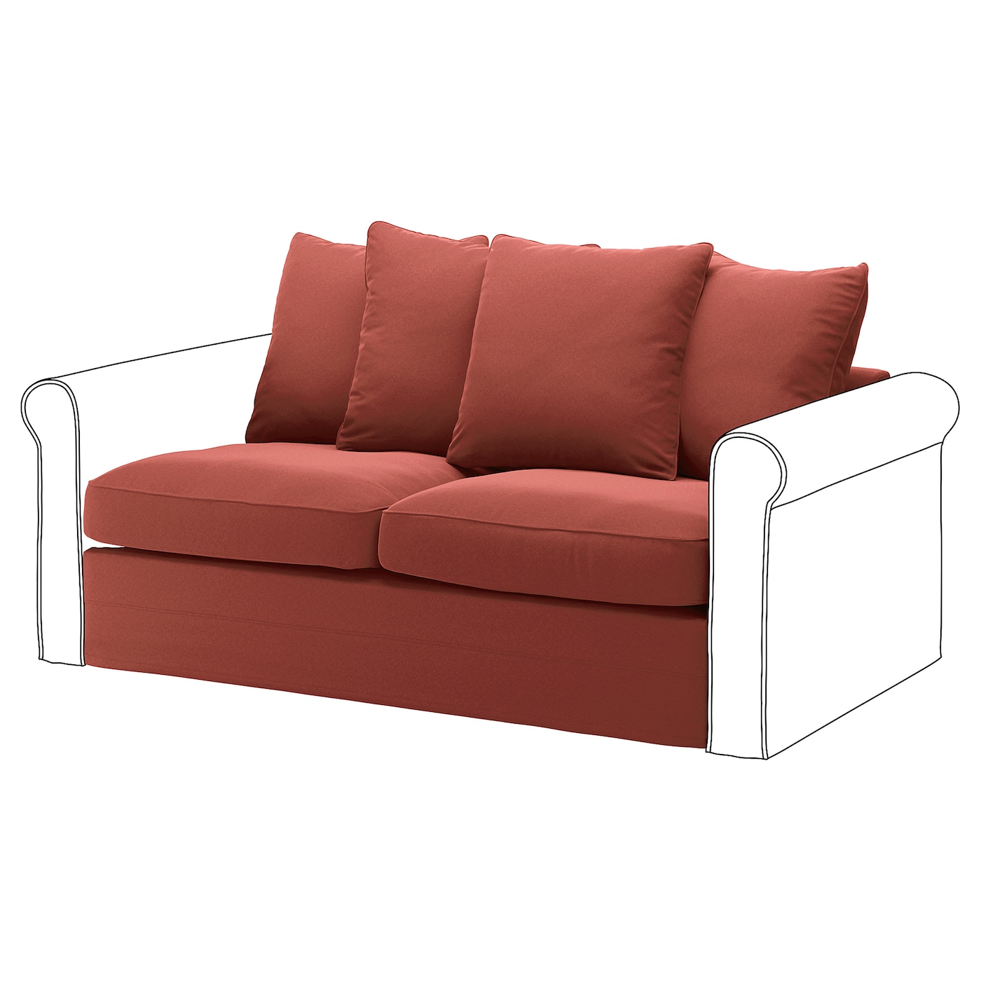 Фото ХЕРЛАНДА, Спальное место Loveseat, Люнген светло-красный