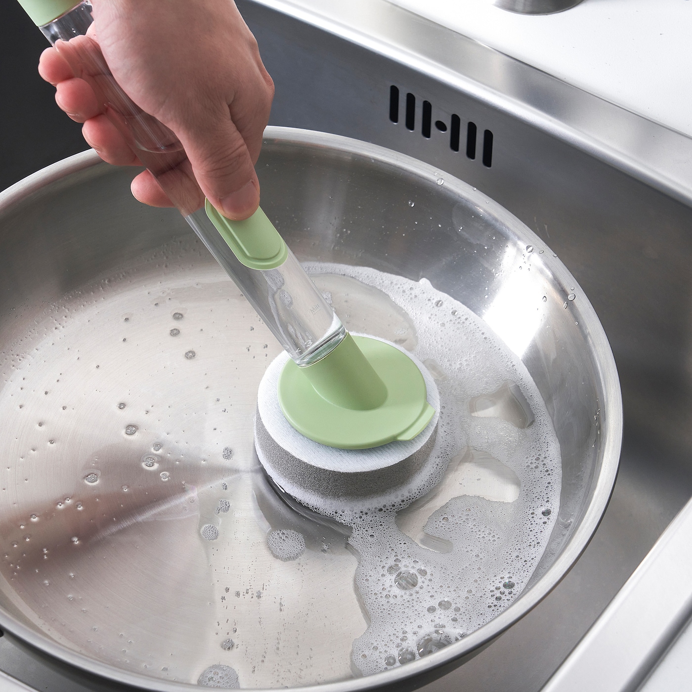 Фото ВИДЕВЕКМАЛЬ Набор губок для мытья посуды из 3 предметов с дозатором светло-зеленый