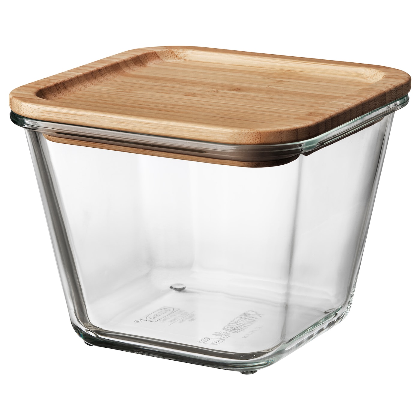 Фото ИКЕА 365+, Контейнер для еды с крышкой, квадратное стекло/бамбук