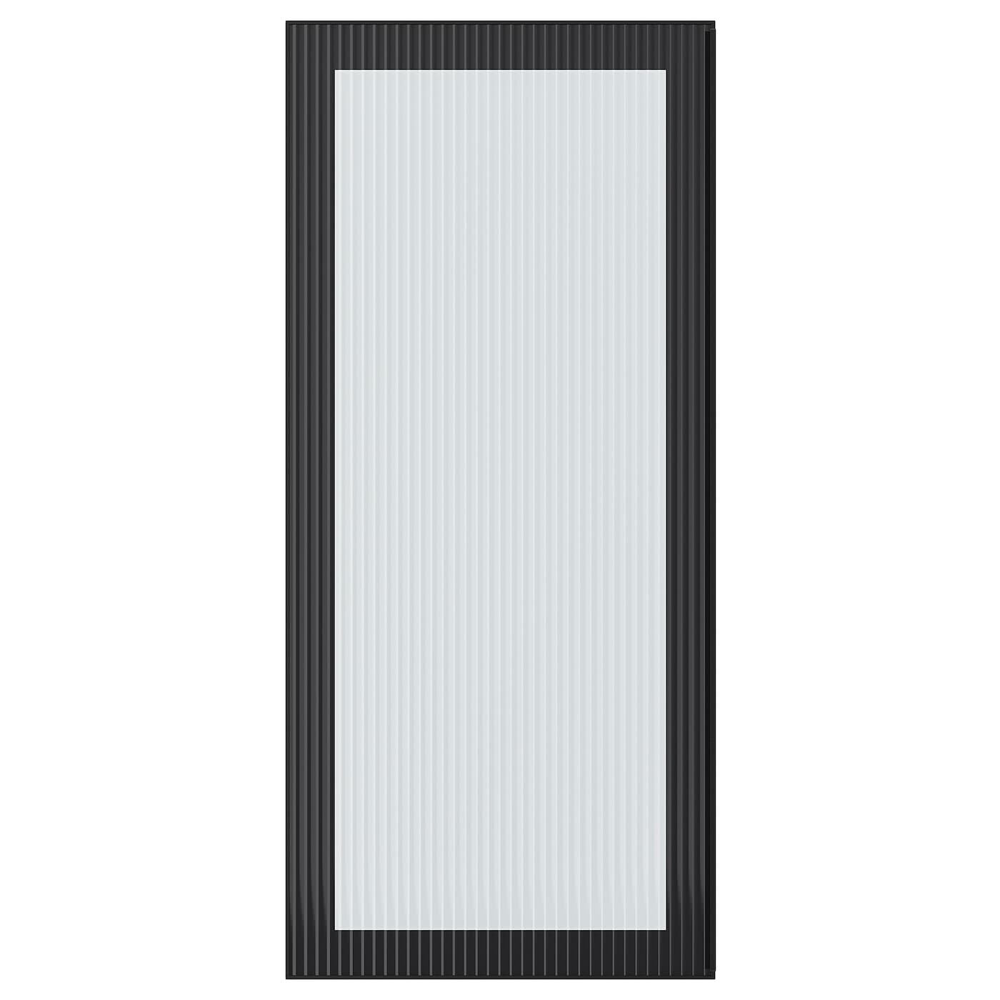 Фото ХЕЙСТА, Стеклянная дверь, антрацит/рифленое стекло