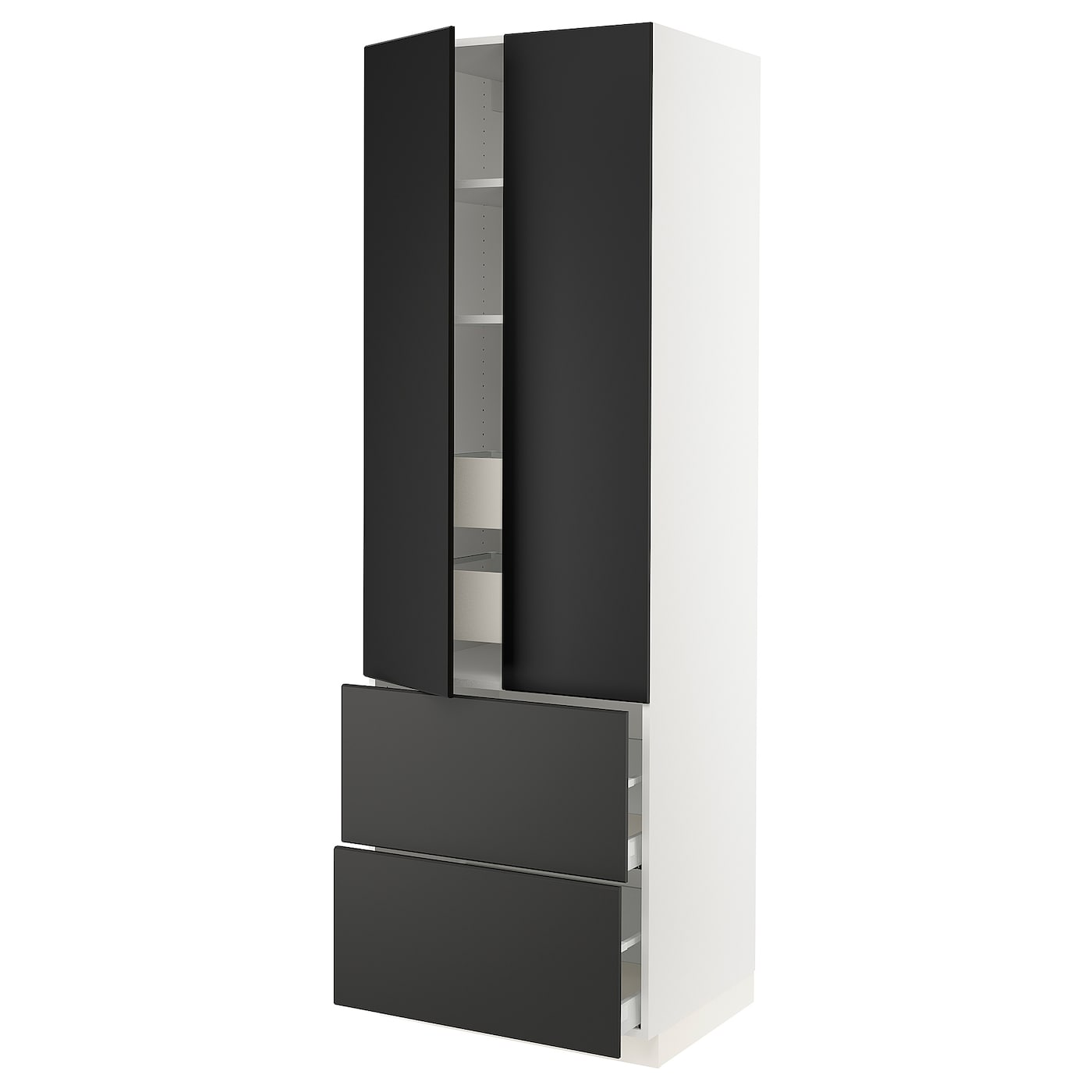 Фото РАЗДЕЛ, Высокая кабина с 2 ящиками/2 фасадами/4 ящиками, белый/Кунгсбака антрацит