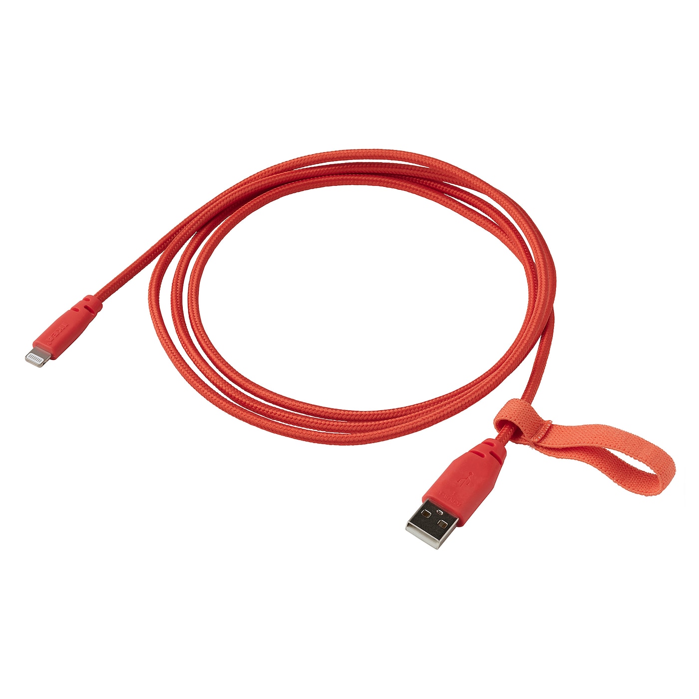Фото ЛИЛЛХУЛЬТ, USB тип A к шнуру молнии, текстильный/оранжевый