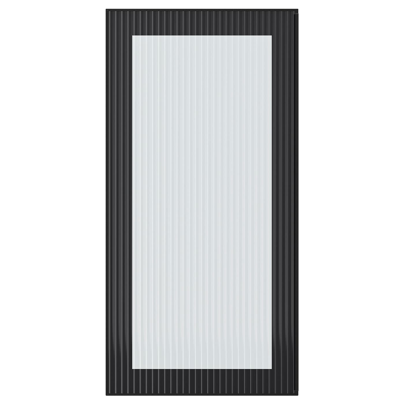 Фото ХЕЙСТА, Стеклянная дверь, антрацит/рифленое стекло