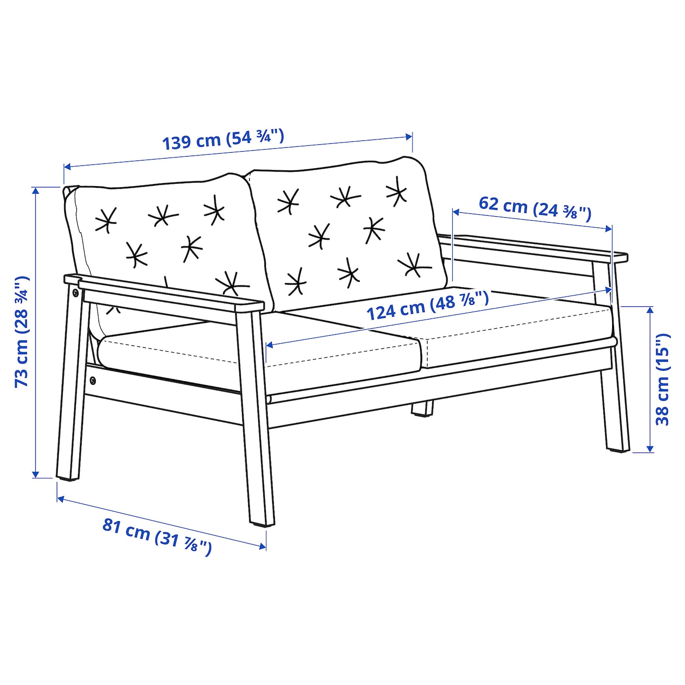 Фото БОНДХОЛЬМЕН двуспальное сиденье открытый