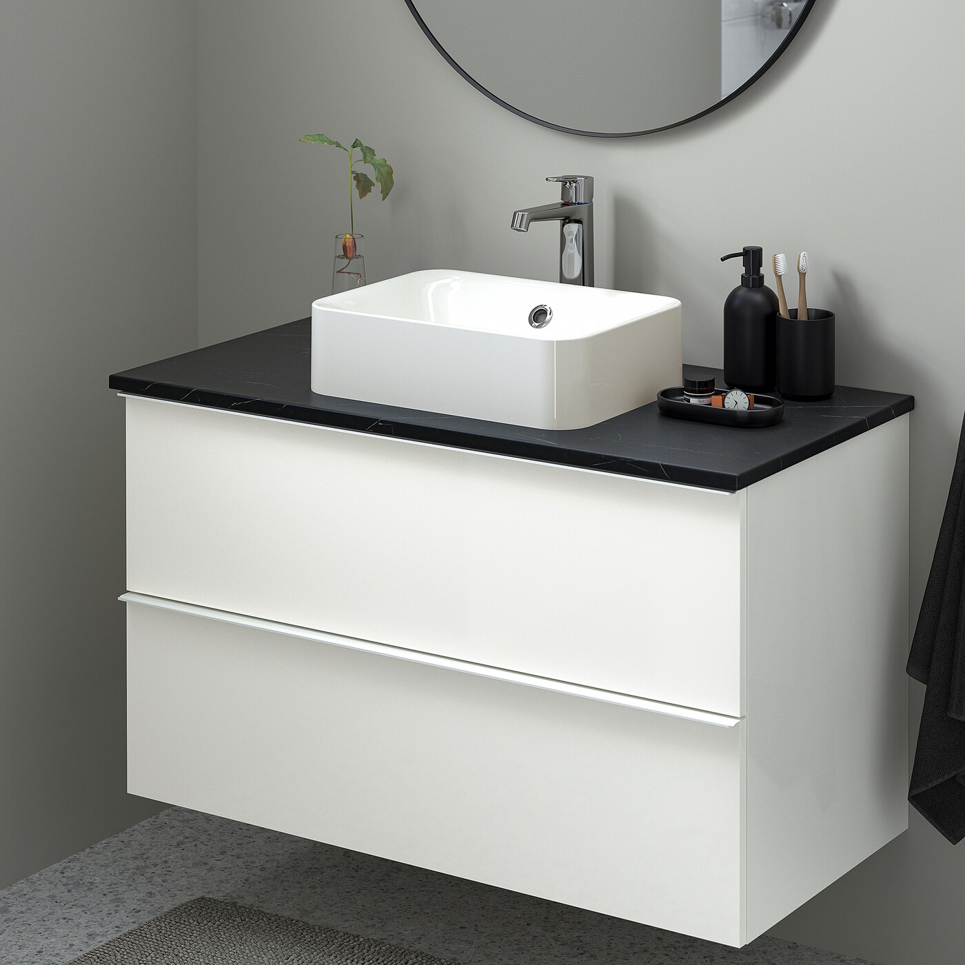 Фото ГОДМОРГОН/ТОЛКЕН / ХОРВИК Кабинет столешница + раковина 17 3/4x12 2/8 дюйма
