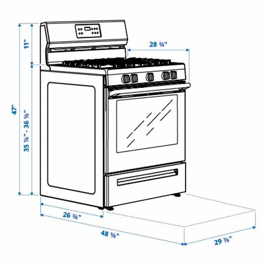 Габариты газовых плит для кухни