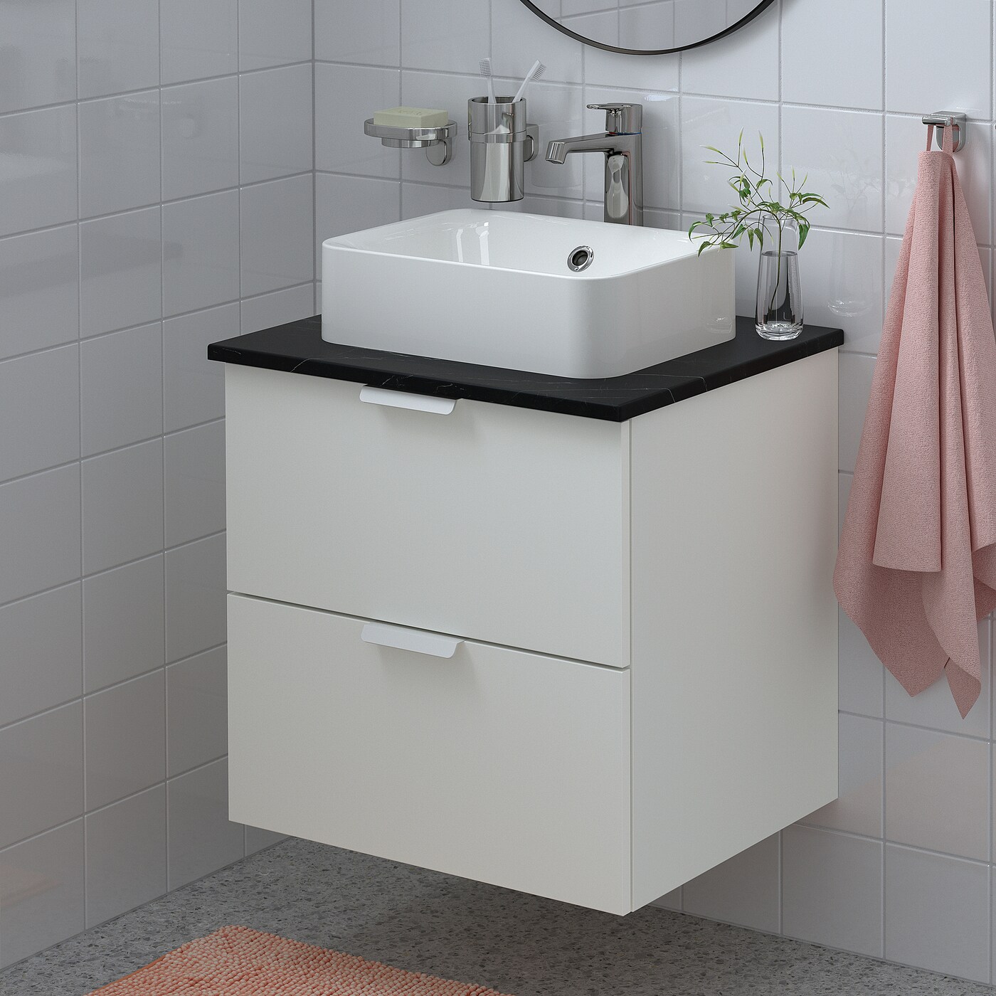 Фото ГОДМОРГОН/ТОЛКЕН / ХОРВИК Кабинет столешница + раковина 17 3/4x12 2/8 дюйма