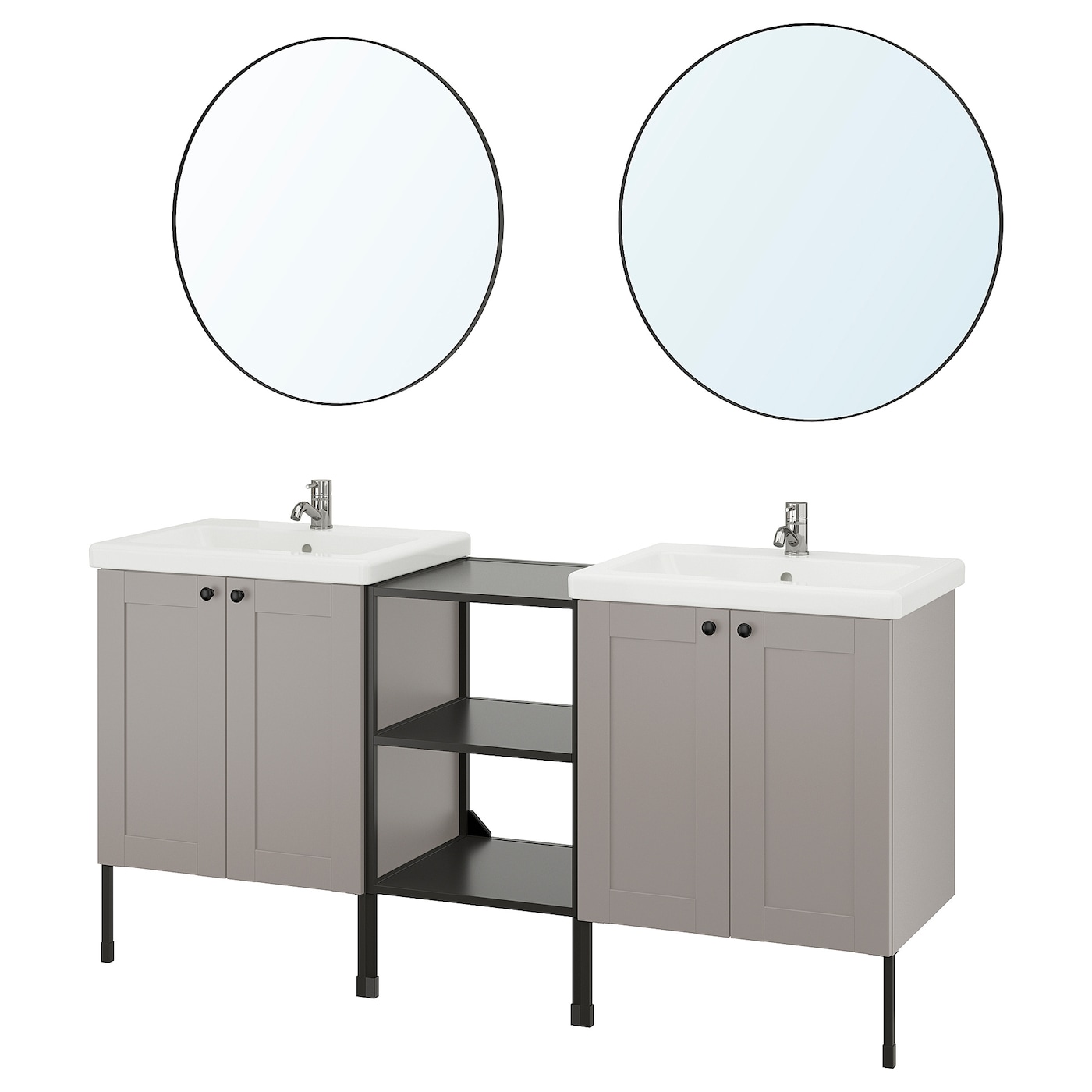 Фото ЭНХЕТ, Ванная комната, антрацит/серая рама